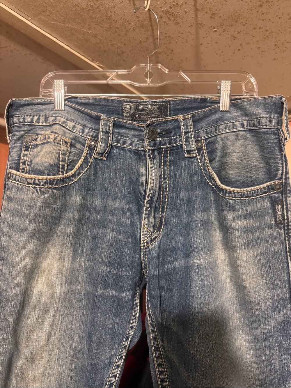 Silver Jeans Co Zac Flap Mens 33x32 Blue Bootcut Pockets Embroidered Western Y2K - Picture 2 of 11
